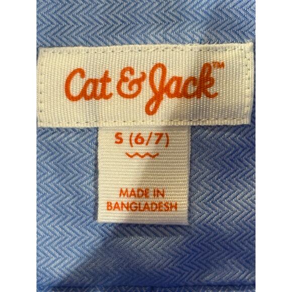 Cat & Jack Boys Button Down Shirt, Blue, Size S (6/7), NWT - Picture 3 of 6